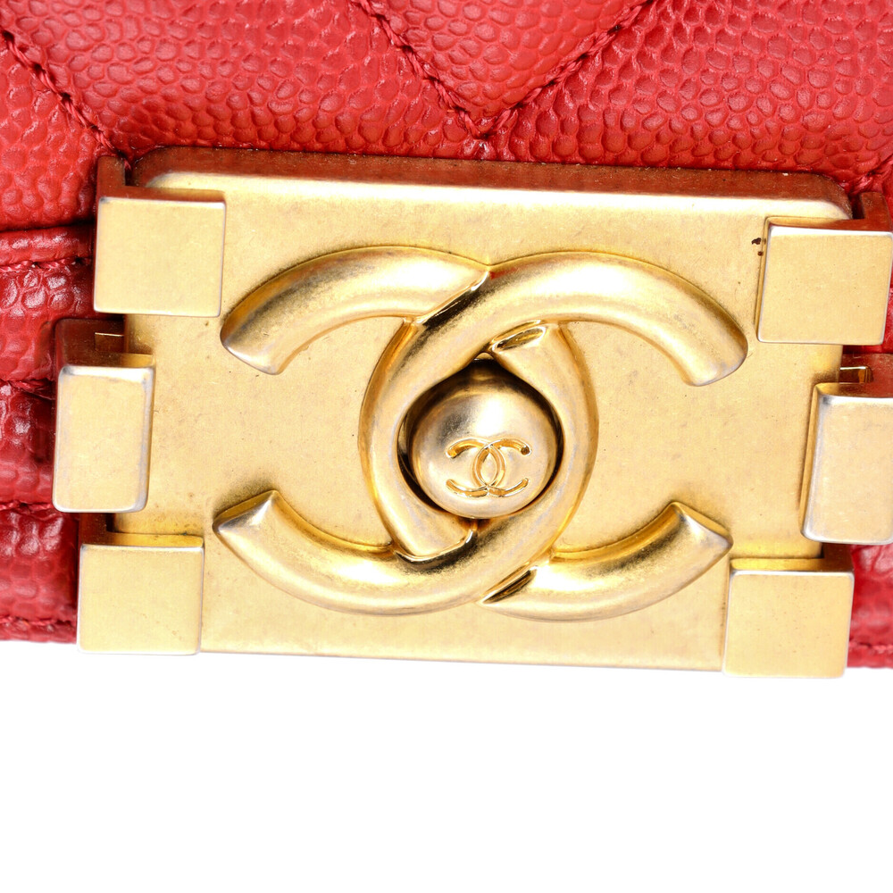 Chanel Old Medium Boy Flap Bag Chevron Caviar - Picture 6 of 7